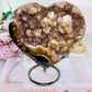 ⚜️ SALE ⚜️ WOWOWOW!!!! Huge Stunning Druzy Agate Sparkling Carved Heart On Stand From Brazil 1.16KG