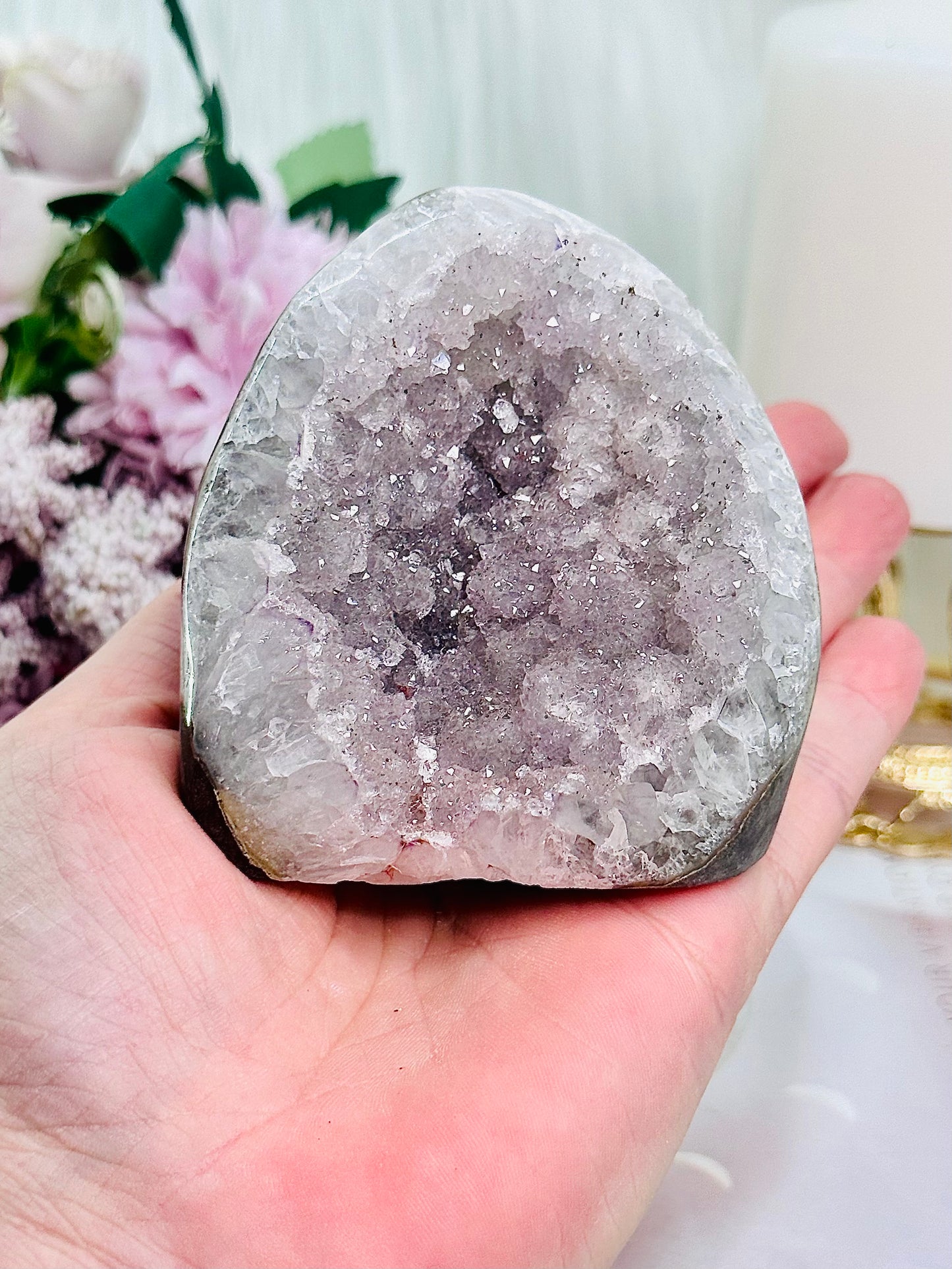 Beautiful 351gram Druzy Sugar Amethyst Freeform From Uruguay