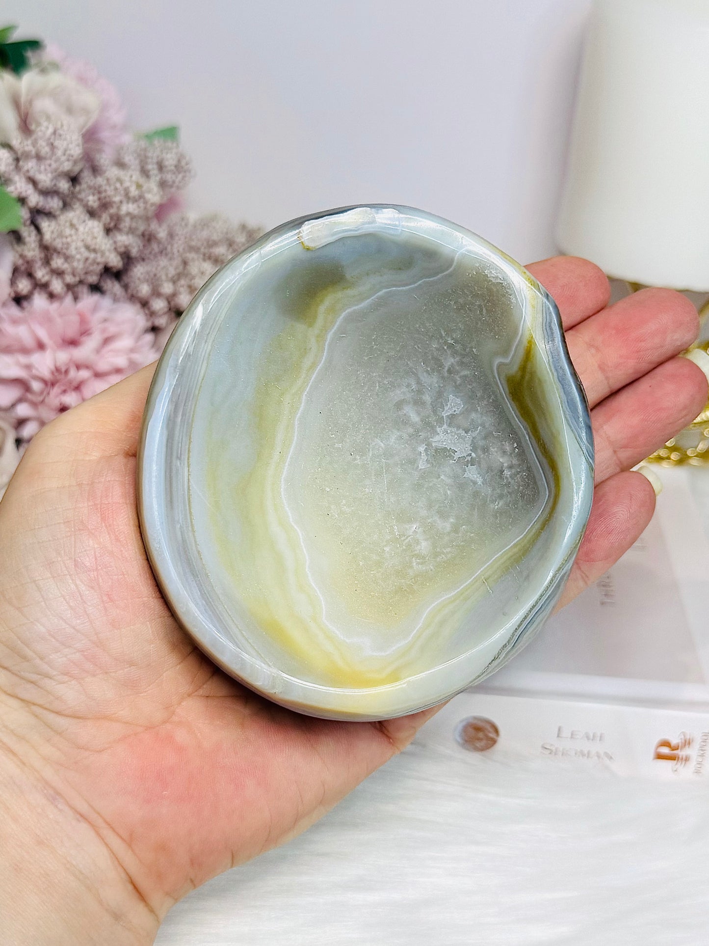 Agate Carved Bowl 9.5cm 289g