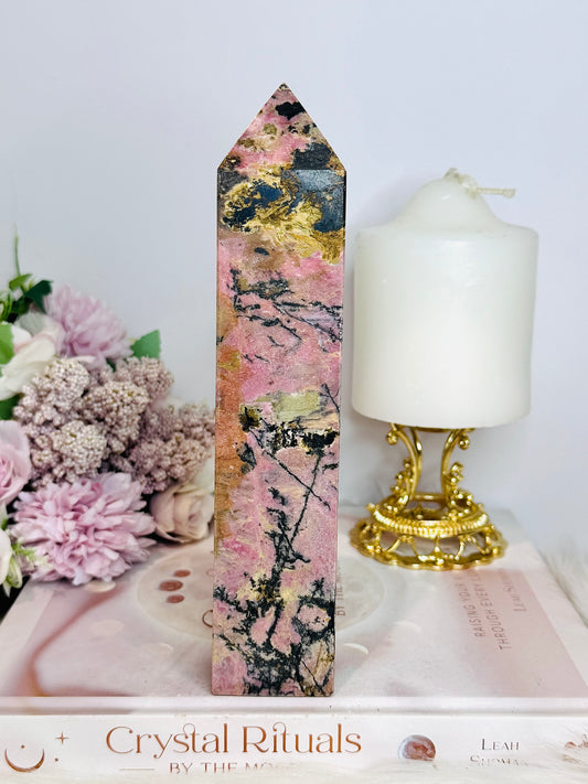 Large Rhodonite Tower 19cm 600g