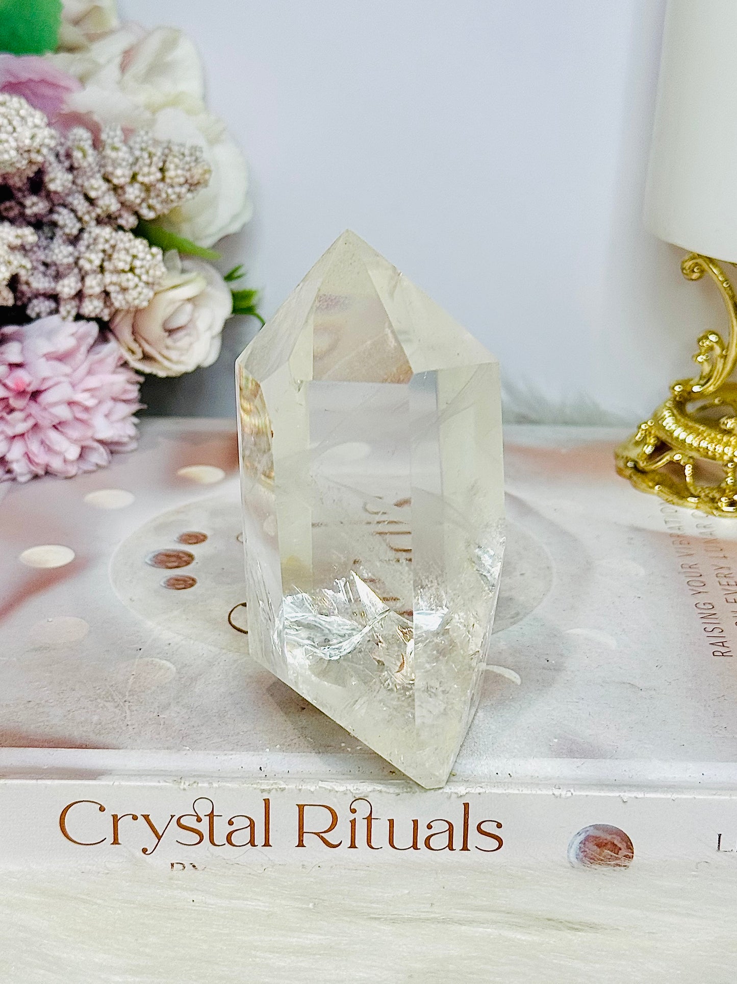 High Grade Clear Quartz Chunky Tower with Rainbows 10cm 324g