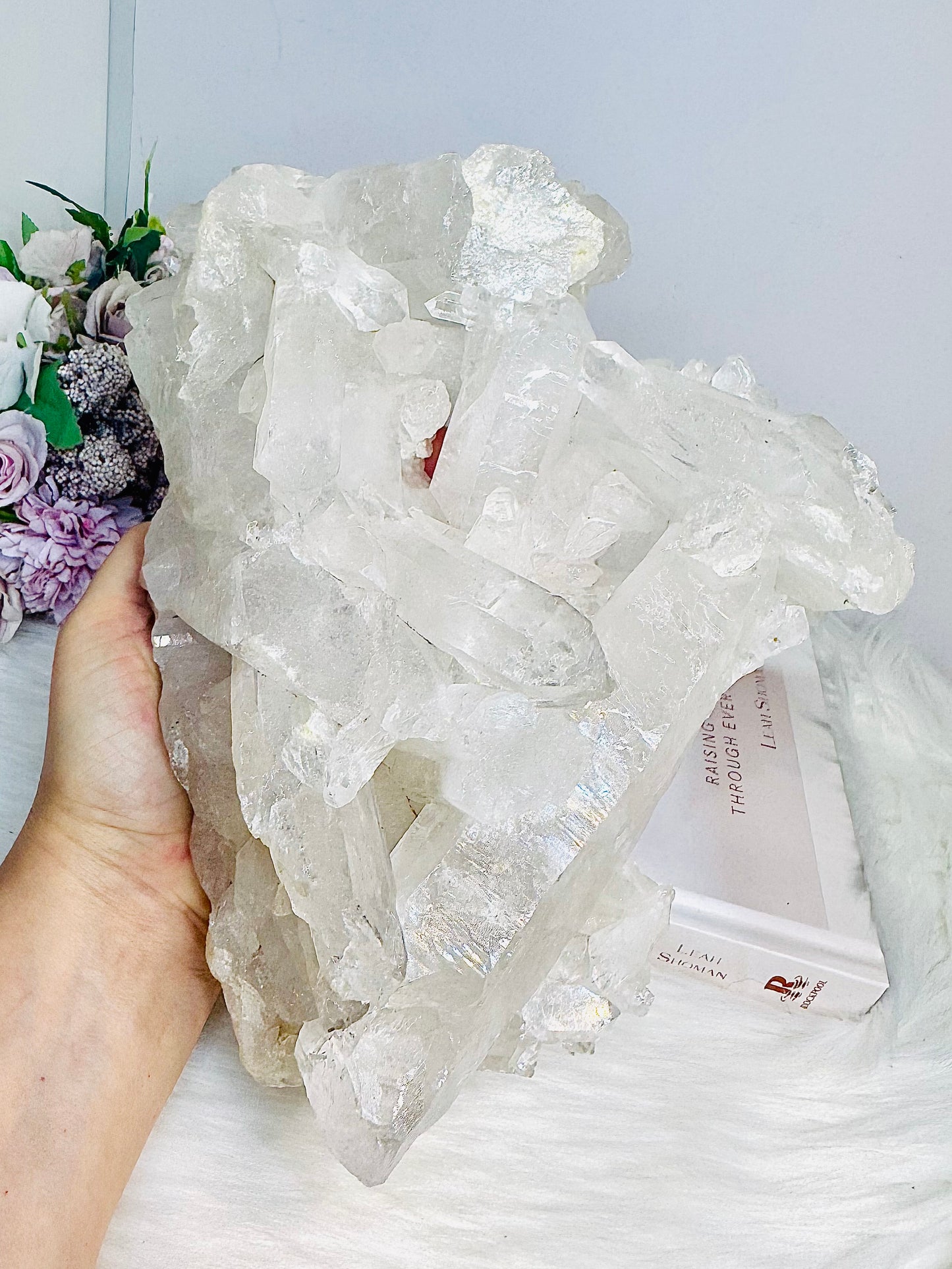 Huge Clear Quartz Natural Specimen Cluster on Stand 2.6KG 21cm