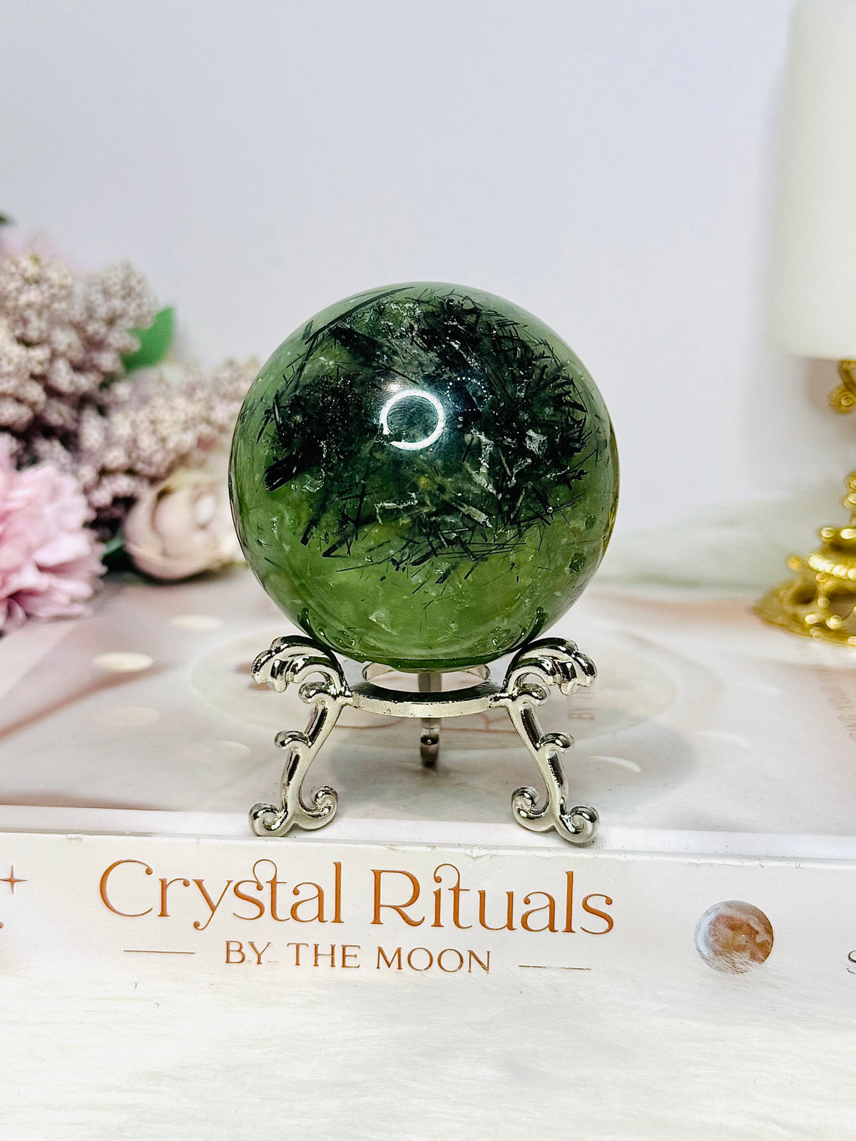 Prehnite Sphere On Stand 318g