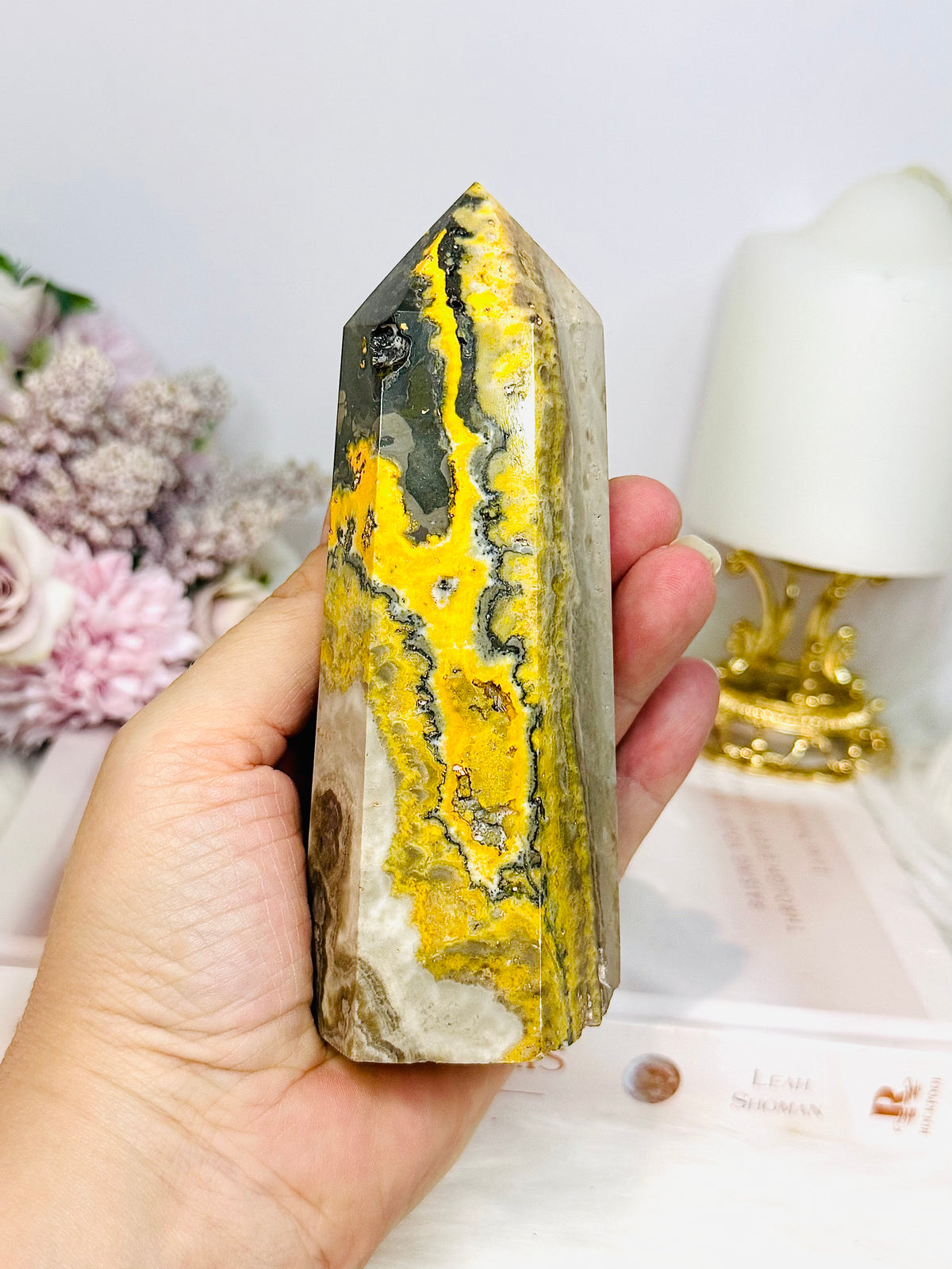 Large Bumblebee Jasper Tower 13.5cm 377g