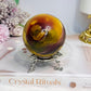 Large Mookaite Jasper Sphere on Stand 371g