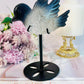 Gorgeous Druzy Agate Carved Bird On Black Stand