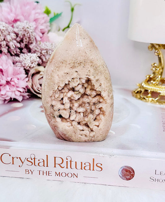 Druzy Flower Agate Carved Flame | Freeform From Madagascar 10cm
