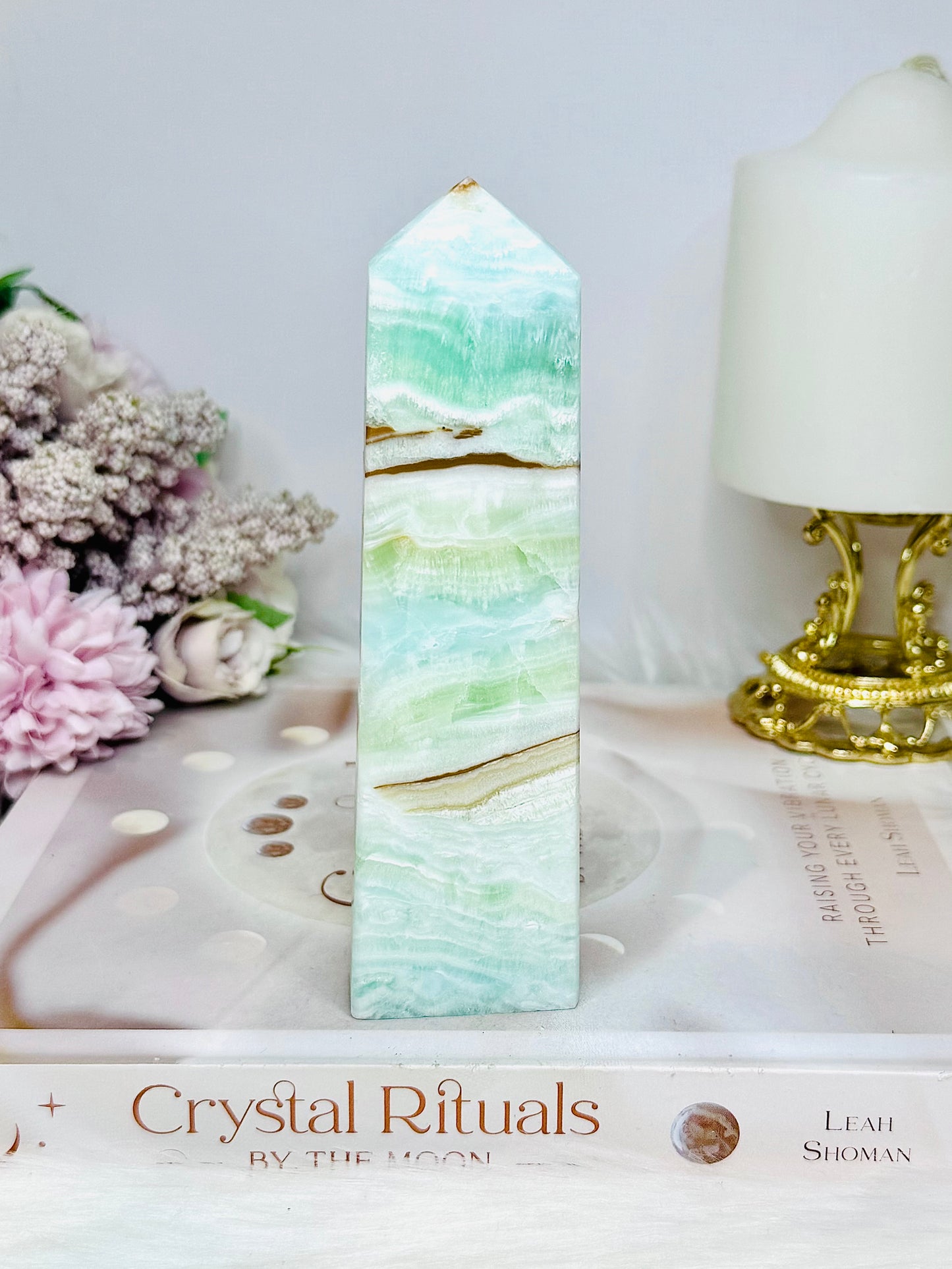 Caribbean Calcite Druzy Tower 14cm