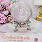 Graceful & Elegant ~ Spectacular 372Gram Druzy Pink Amethyst Sphere on Silver Stand From Brazil