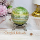 Green Calcite Sphere on Stand 338g