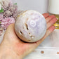 Large Druzy Pink Amethyst Sphere on Stand 608g