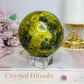 Huge Green Opal Sphere On Stand 590g