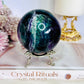 Incredibly Stunning Large 598gram Rainbow Fluorite Sphere On Stand with Amazing Rainbows