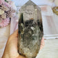 Stunning Large Garden Quartz | Lodolite Tower on Timber Base 938grams 27cm