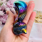 Fertility & Rebirth ~ Amazing Perfectly Carved Titanium Aura Quartz Bright Colourful Snake