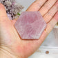 Rose Quartz Carved Hexagon 6cm