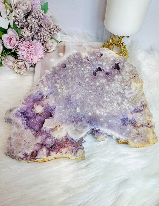 High Grade Pink Amethyst Large Druzy Slab 24.5cm 2.3KG