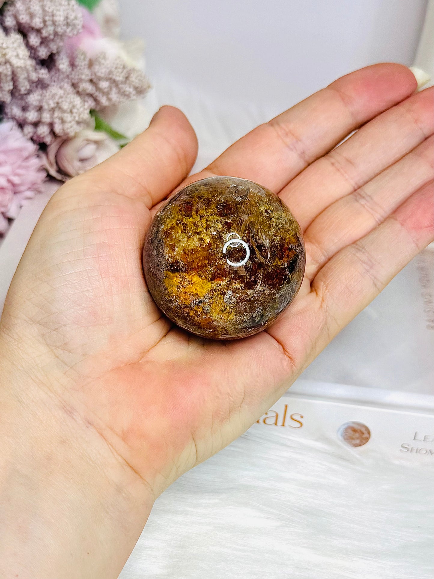 High Grade Garden Phantom Quartz | Lodolite Sphere on Stand 106g