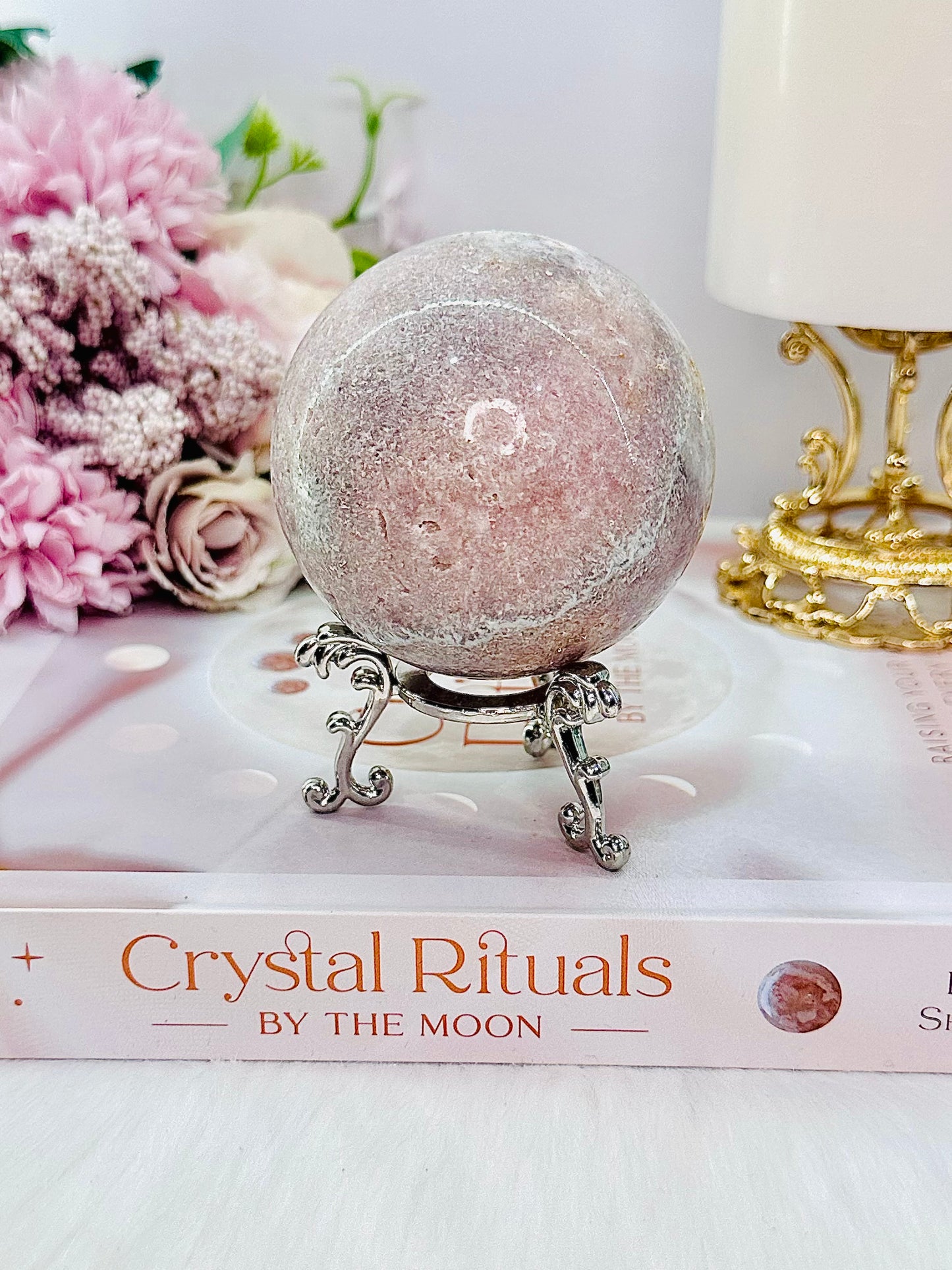 Simple Elegance ~ Pink Amethyst Druzy Sphere On Stand From Brazil 296grams