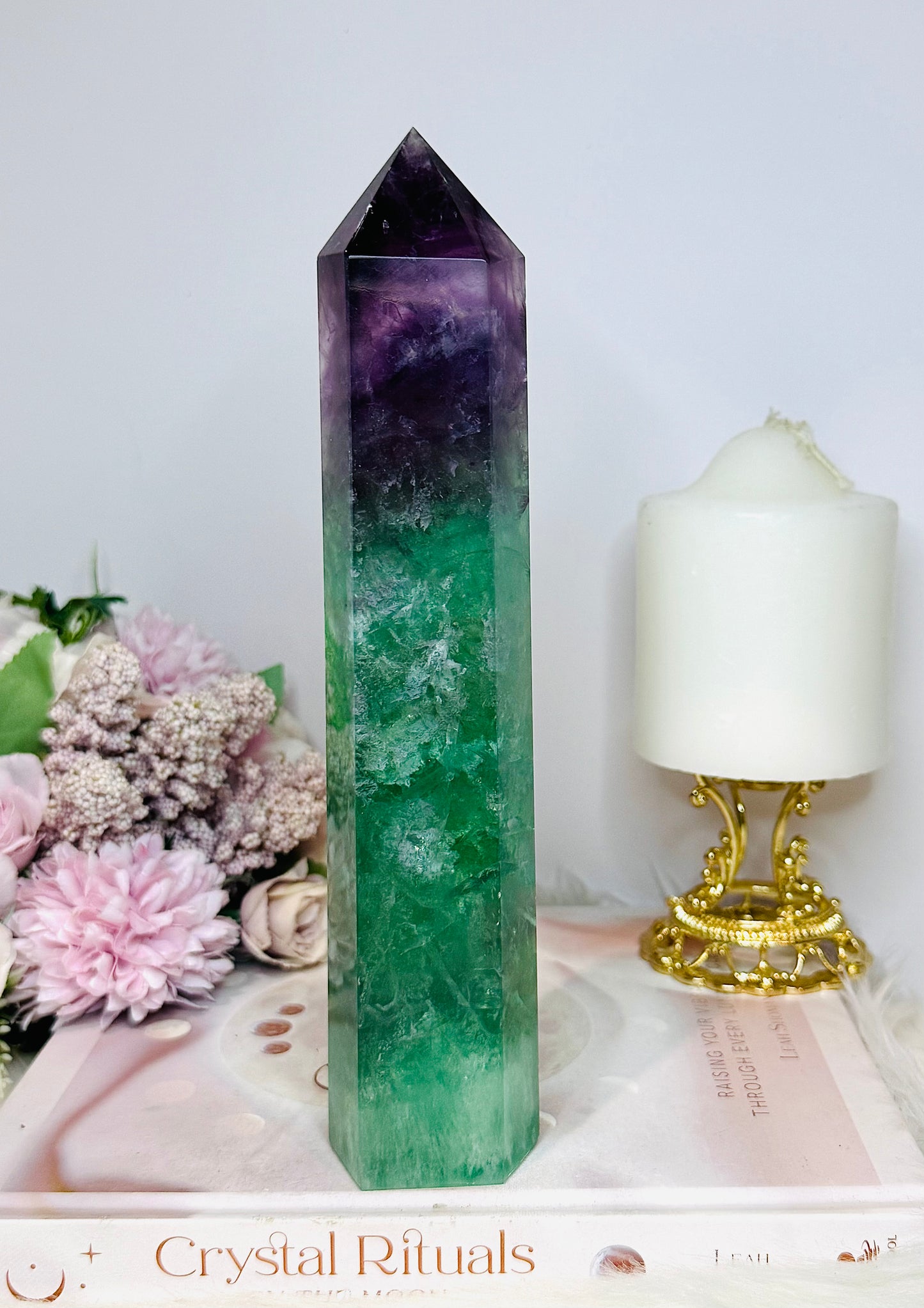 Large Watermelon Fluorite Chunky Tower 22cm 904g
