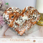 Large Money Agate Carved Heart on Stand 15cm
