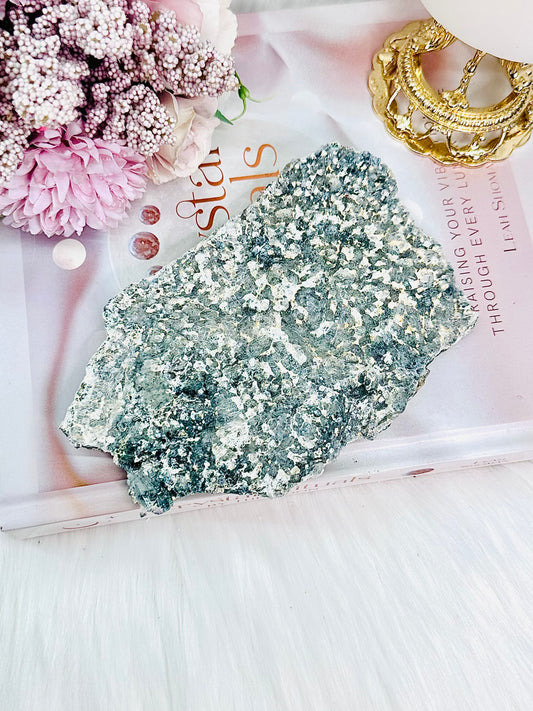 Sparkling Like Diamonds!!! Gorgeous Natural Zeolite Slab | Flower Amethyst full Of Sparkle & Shine 15cm