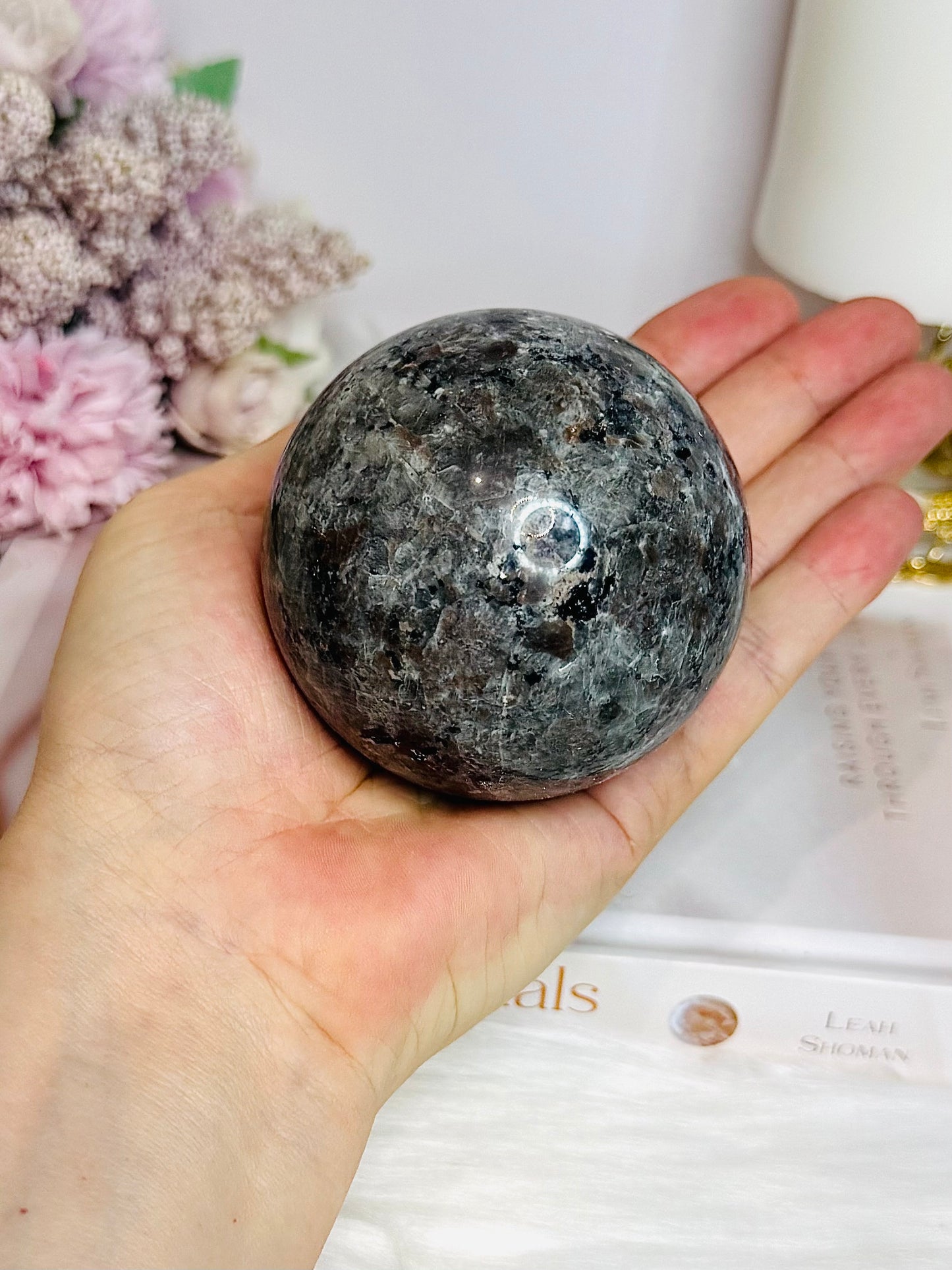 Large Yooperlite Sphere on Stand 471g