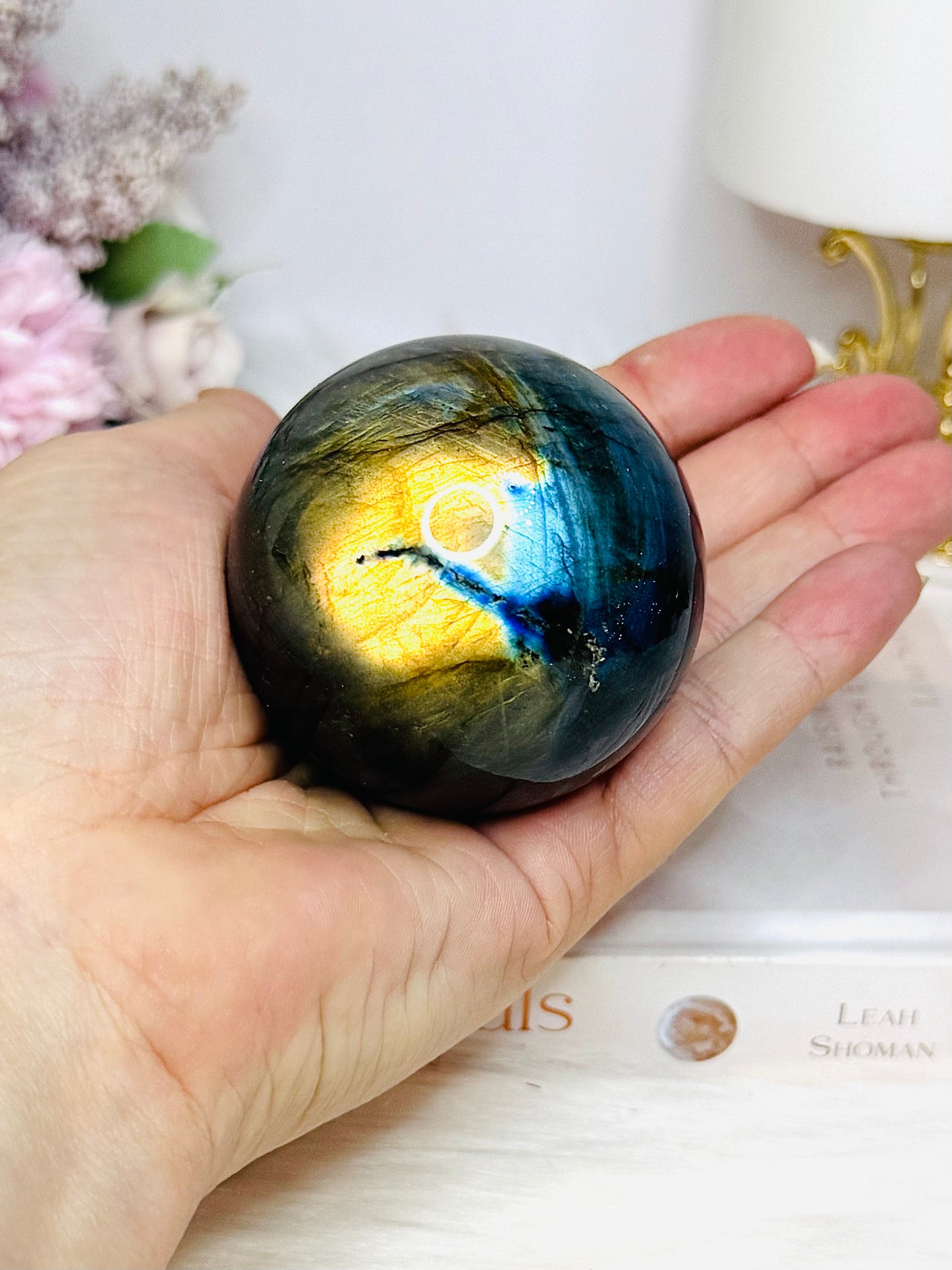Labradorite Sphere on Stand 251g