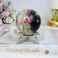 Pink Tourmaline Sphere on Stand 294g