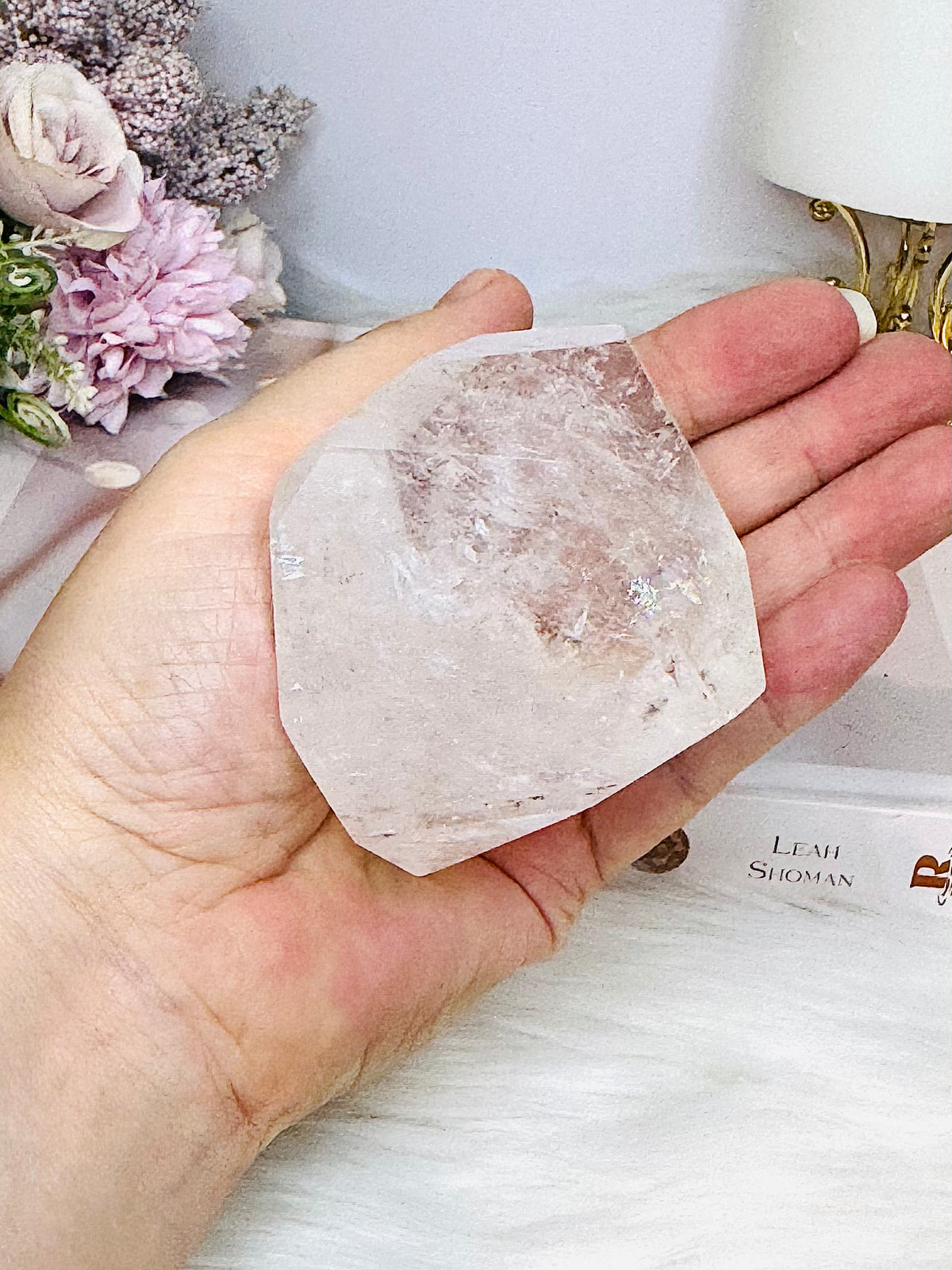 Clear Quartz Polished Freeform with Rainbows 234g