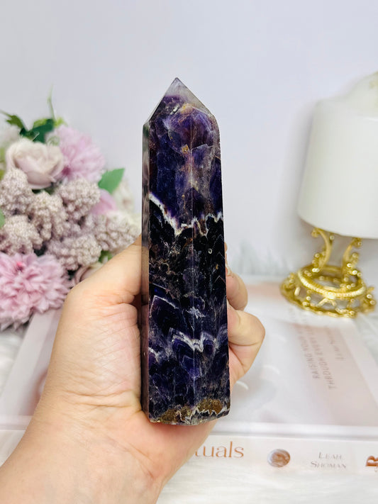 Large Dream | Chevron Amethyst Tower 14cm