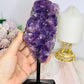 High Grade Deep Purple Amethyst Cluster On Stand 19cm