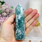 Moss Agate Tower 12cm