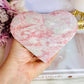 Gorgeous Large Natural Pink Opal Carved Heart On Stand 12cm