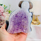 High Grade Truly Stunning Chunky 10cm Druzy Agate Amethyst Carved Koala Bear 476grams