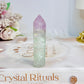 High Grade Watermelon Fluorite Tower 7cm Full of Rainbows