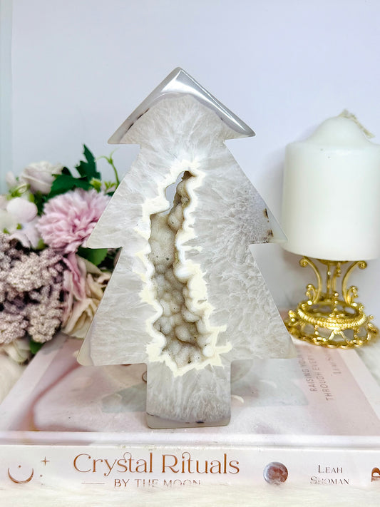 Large High Grade Sugar Druzy Agate Christmas Tree 18cm 445g