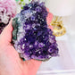 The Most Beautiful High Grade Deep Purple Amethyst Natural Cluster On Rose Gold Stand From Brazil 448grams