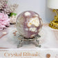 High Grade Pink Amethyst Druzy Sphere on Stand 288g