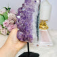 Large 1.4KG 22cm High Grade Chunky Amethyst Cluster On Stand