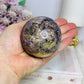 Large Brecciated Fluorite Sphere on Stand 455g