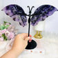 Large Chevron Amethyst Butterfly Wings On Stand 22cm x 28cm