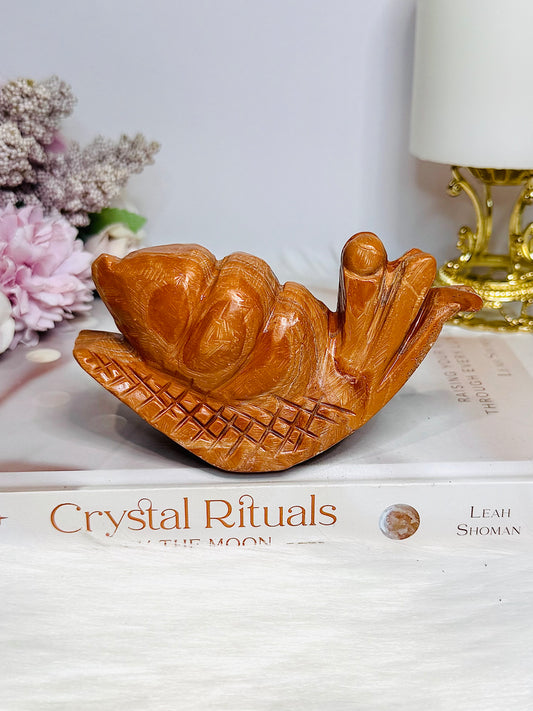Chunky Large Orange Jasper Snail 11.5cm 296g