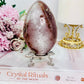 Large 503gram Druzy Agate Carved & Polished Egg On Stand From Brazil