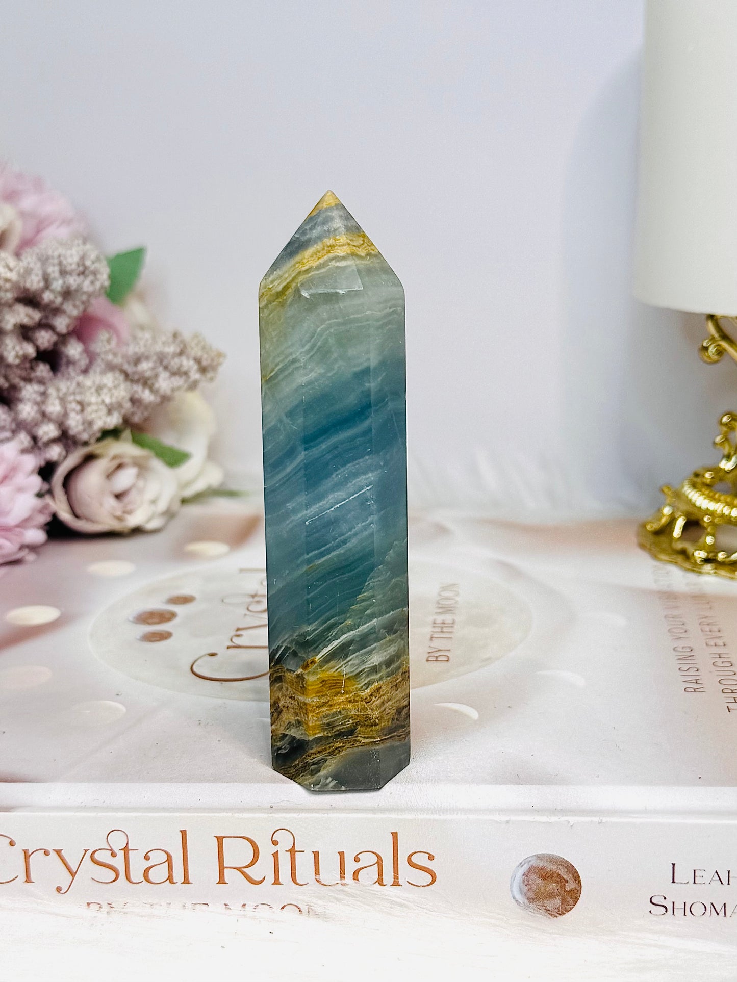 Natural Blue Onyx Tower 9.5cm