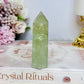 Natural Prasiolite | Green Amethyst Tower 8cm with Rainbows