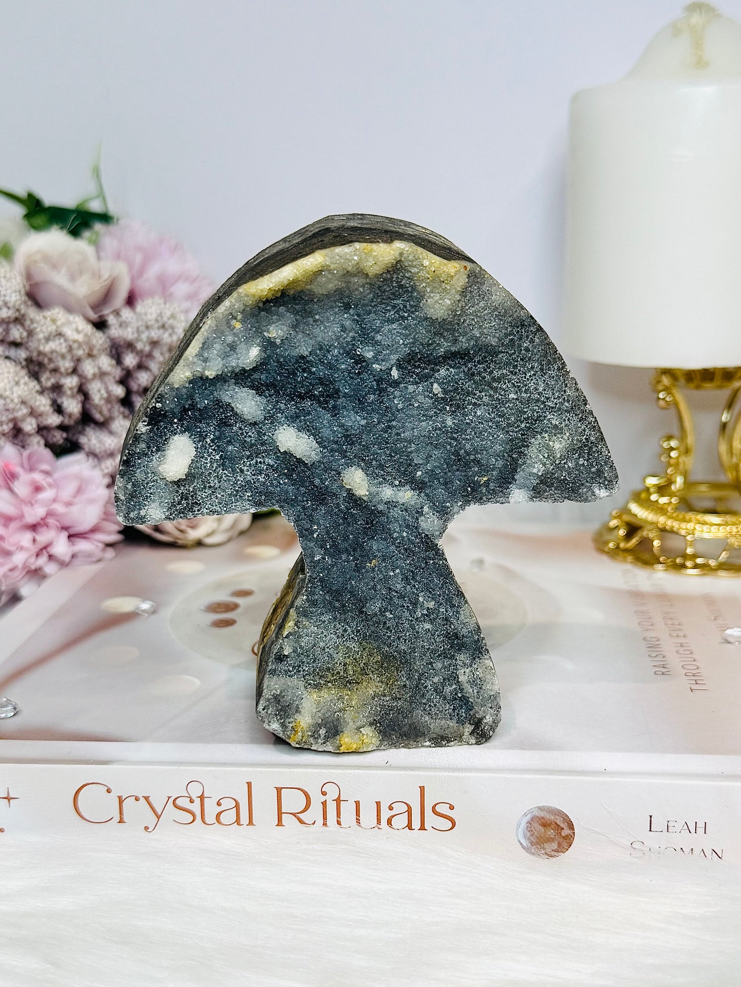 Large Sphalerite Carved Mushroom 10.5cm 351g