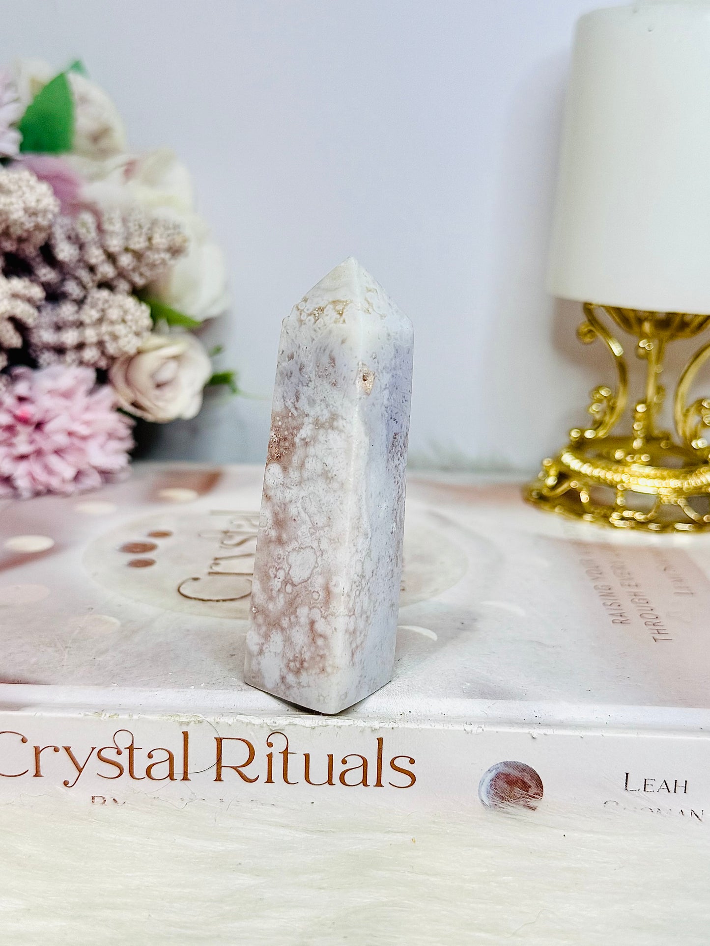 Flower Agate Tower 8cm