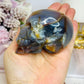 Blue Druzy Agate Carved Skull 9cm 316g