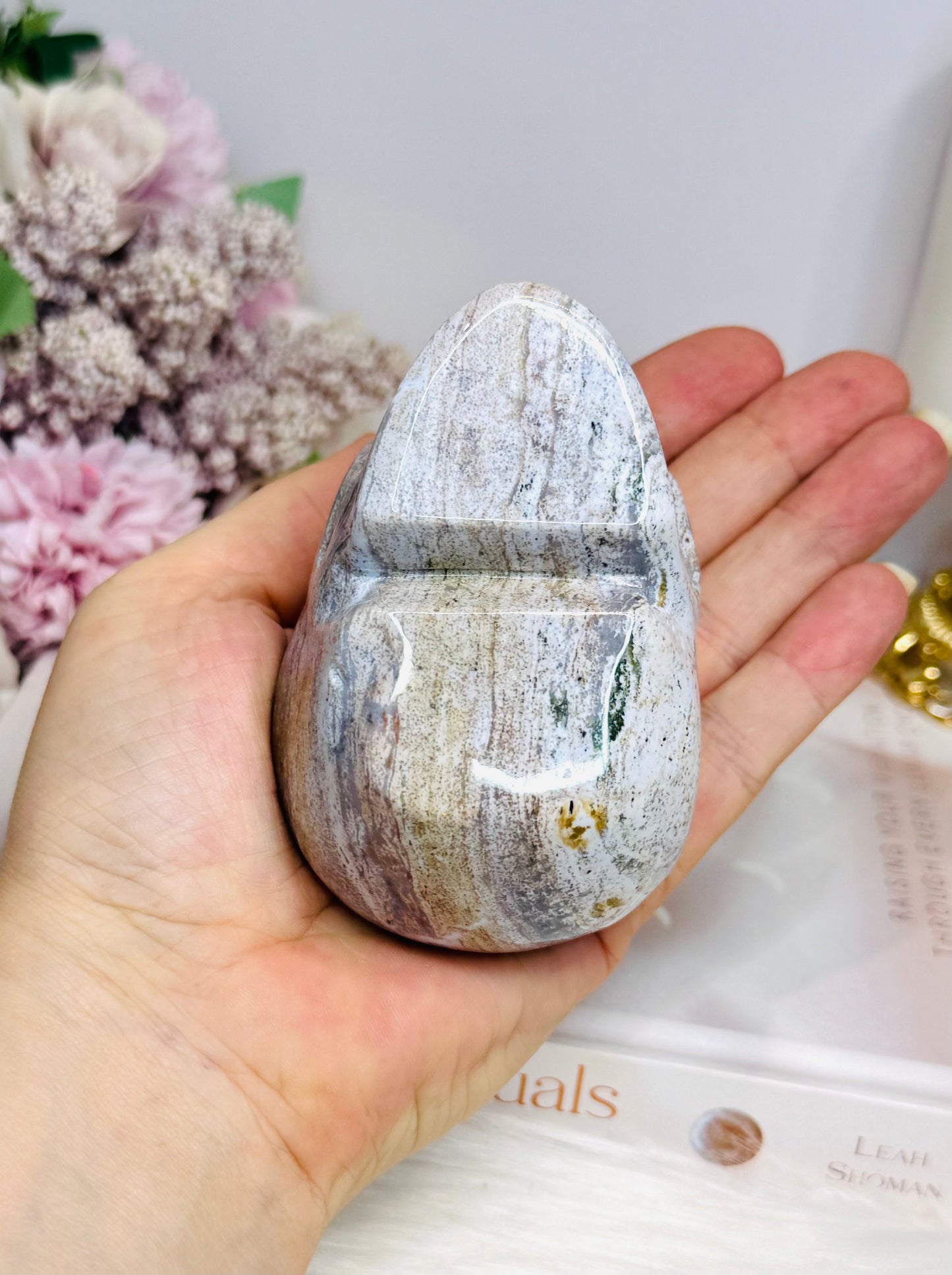 Ocean Jasper Carved Skull 8cm 401g